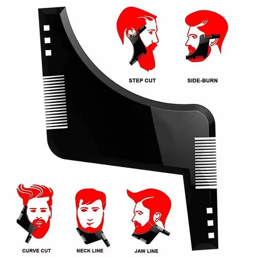 1Pc Men Beard Shaping Styling Template Comb Transparent Men'S Beards Combs Beauty Tools for Hair Beard Trim Templates Hairstyles